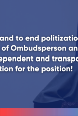 Human rights defenders demand compliance with procedures and independent competition for the position of the Commissioner for Human Rights