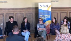 ZMINA expalined why European Union Candidate Status helps to promote human rights-related reforms at discussion on Ukraine policy of Germany