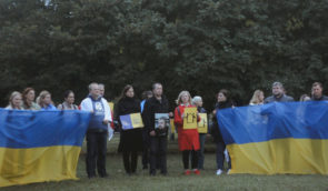 Human rights defenders from different countries hold action of solidarity with Ukraine in Lithuania