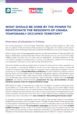 What should be done by the state to reintegrate residents of the temporarily occupied Crimea?