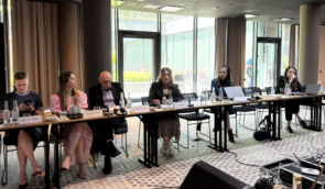 Onysiia Syniuk from ZMINA discussed Ukraine’s path to accountability during the event in Kraków