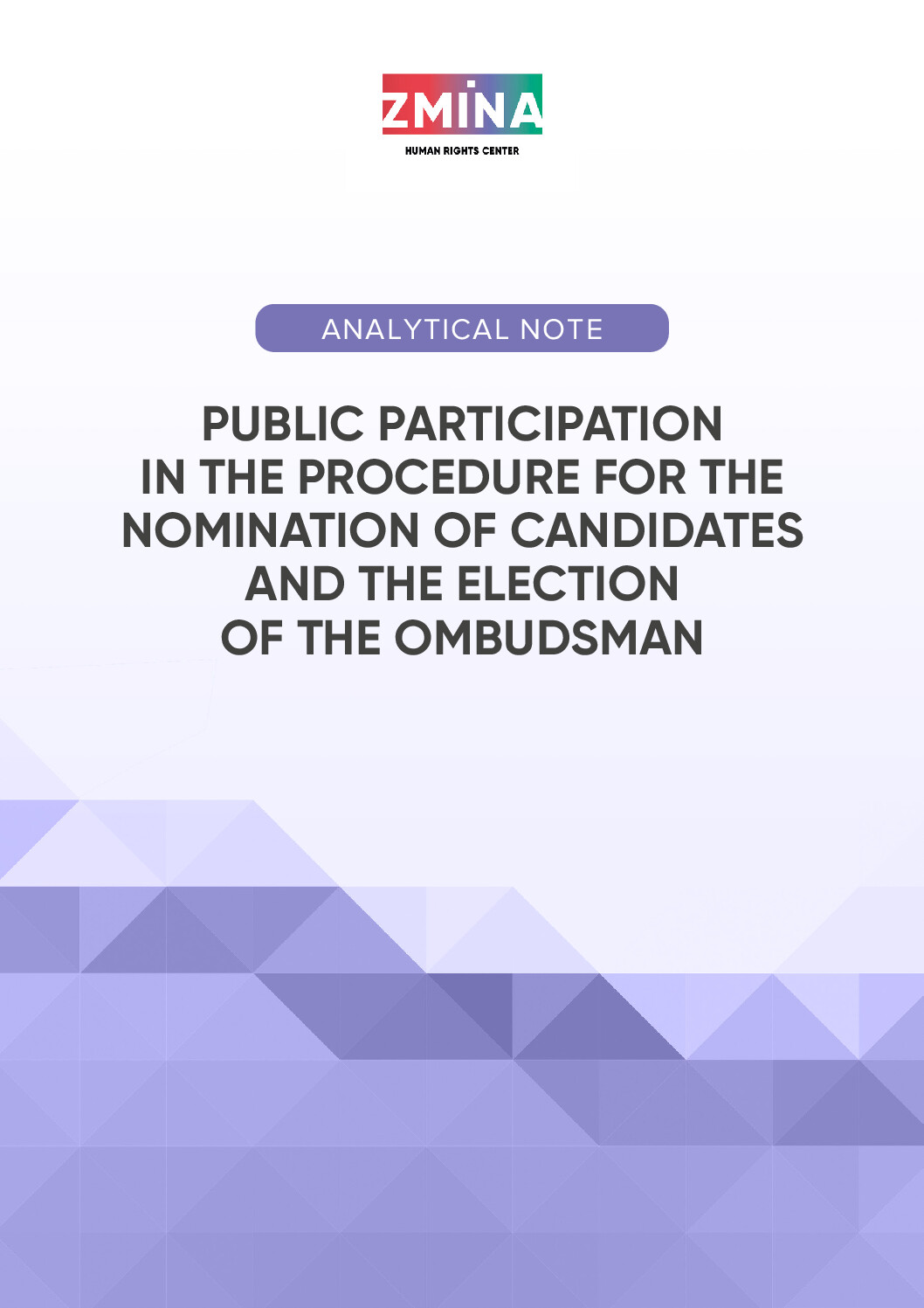 Public participation in the procedure for the nomination of candidates and the  election of the Ombudsman